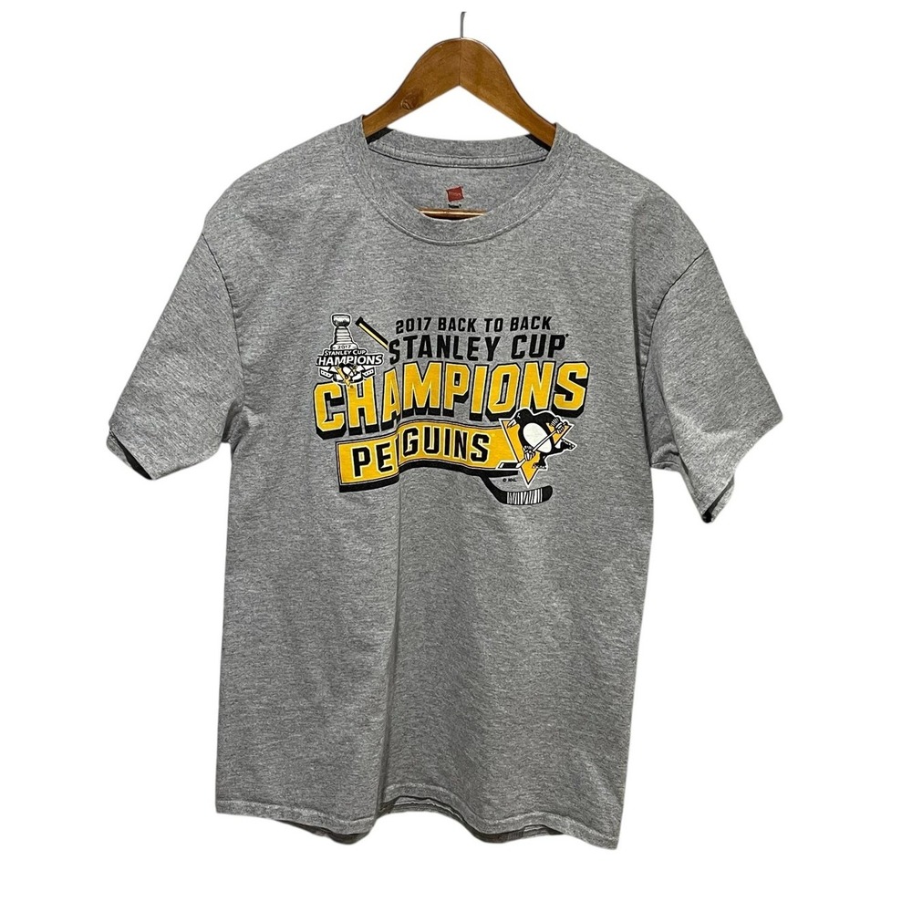 Pittsburgh Penguins Shirt Mens Large NHL Hockey Stanley Cup Champions 2017‎ Tee